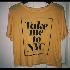 American eagle cropped take me to nyc top
